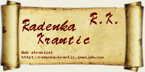 Radenka Krantić vizit kartica